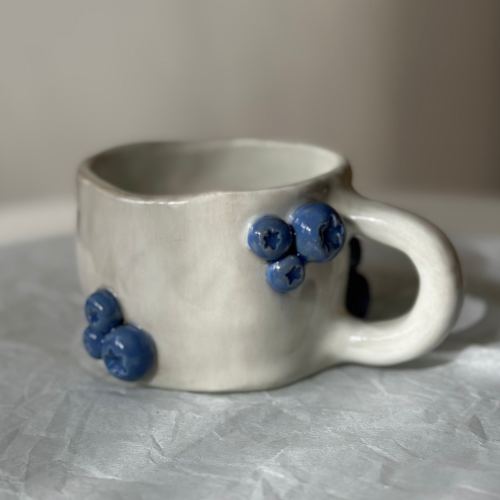 Ceramic Mug with Blueberries