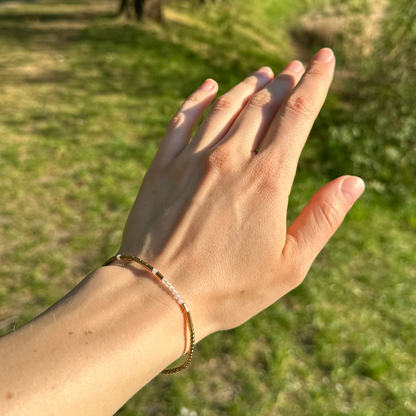 Morse Code Bracelet - Hematite & Pink Rock Crystal | 1 word