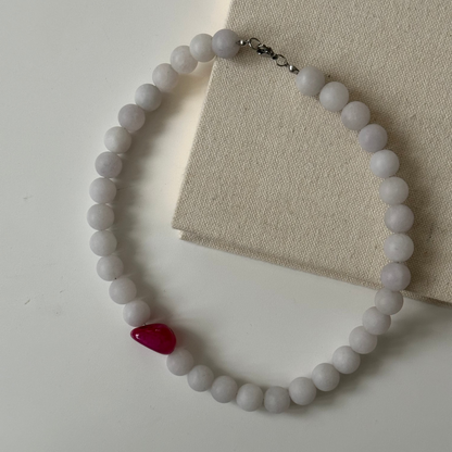 Naszyjnik Rose Drop – Jadeit & Agat