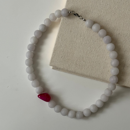 Naszyjnik Rose Drop – Jadeit & Agat