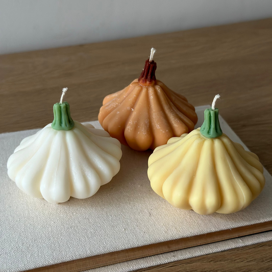 Zestaw Pumpkin Patison – Świece Sojowe w Kształcie Dyni Patison