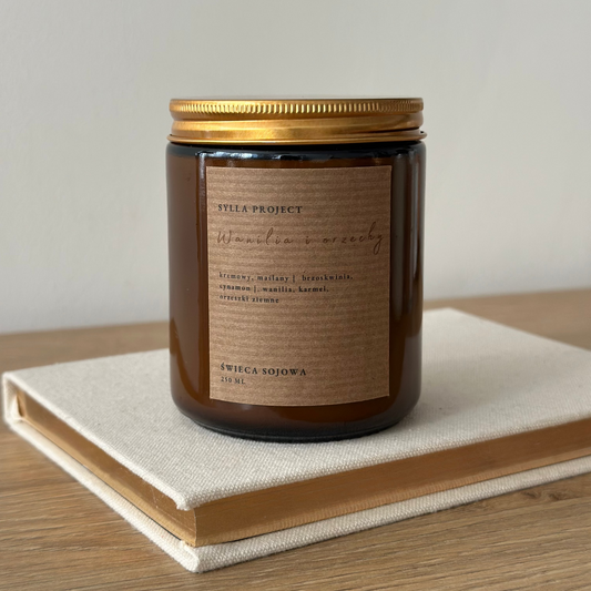 Świeca Sojowa 250 ml - Wanilia I Orzechy