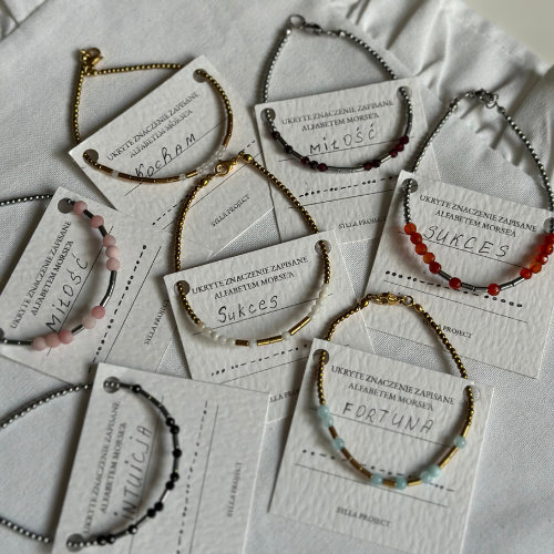Morse Code Bracelet – Hematite & Red Agate | 1 word