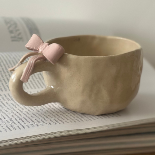 Kubek ceramiczny z Kokardą na uchwycie 300 ml  🎀☕